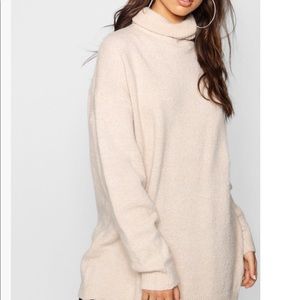 Boohoo Oversized Cream Turtleneck